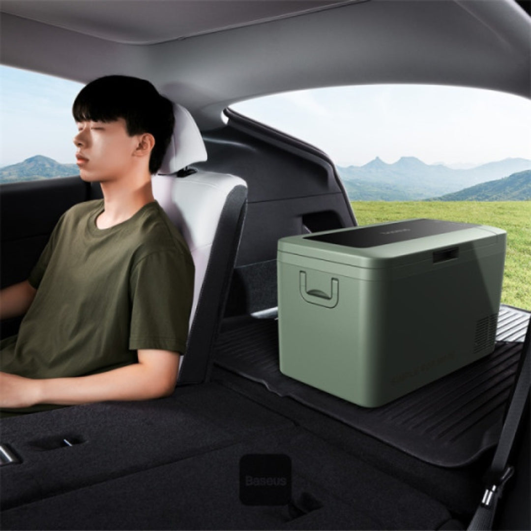 Baseus 26.1L Portable Car Fridge Freezer – Compressor Cooler, App-Controlled, Fast Cooling -20°C | 12/24V Energy Efficient | SkiTeck UAE