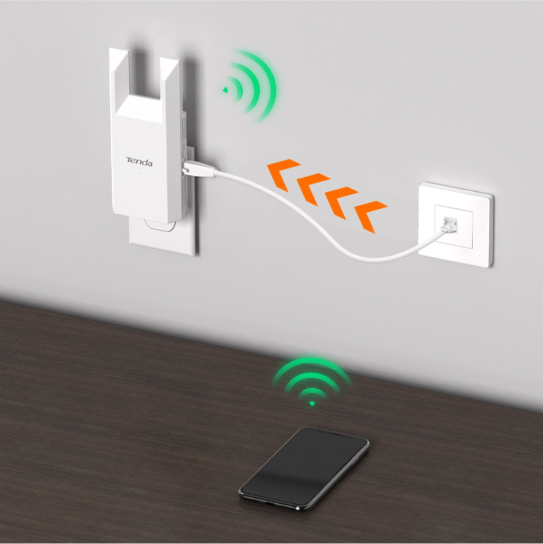 Tenda T10 N300 Wi-Fi Range Extender – 300Mbps Signal Booster | Dual Antenna | Plug & Play | Skiteck Dubai