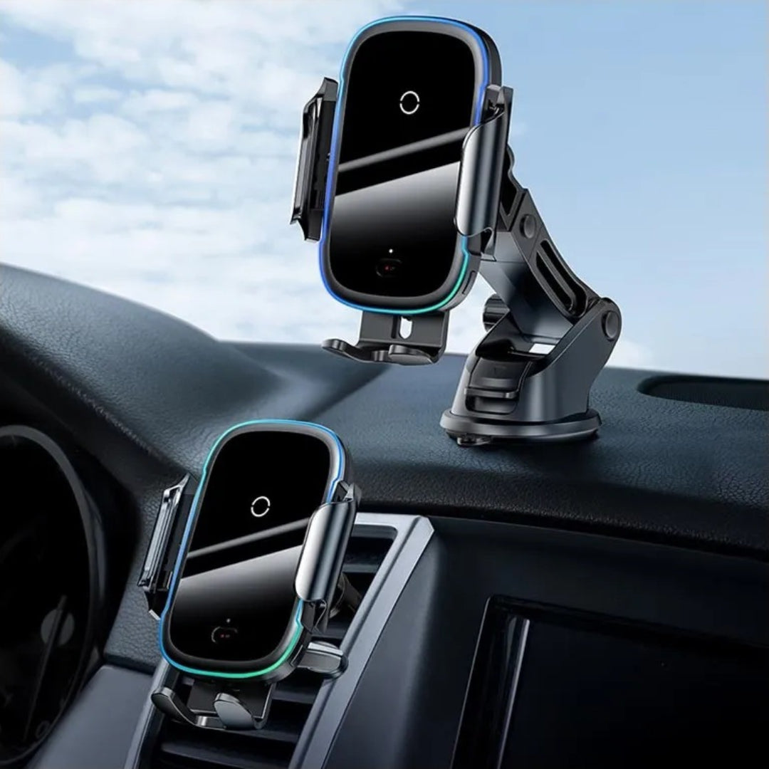 Baseus Light Electric 15W Wireless Car Charger β Auto-Clamping Phone Holder for Dashboard & Air Vent | SkiTeck UAE