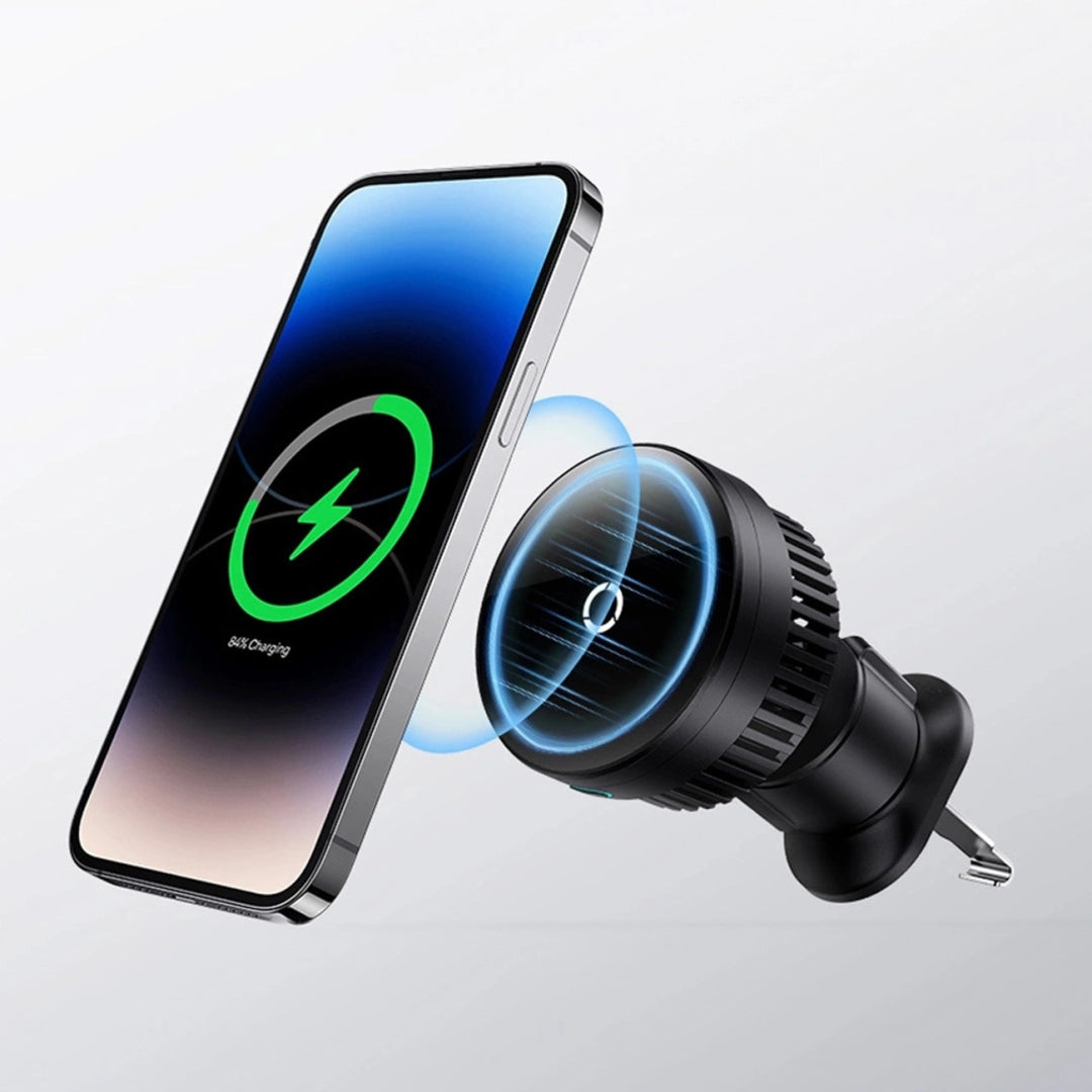 Baseus MagPro Qi2 15W Magnetic Wireless Car Charger – MagSafe Fast Charger & Air Vent Mount | Heat Dissipation | SkiTeck UAE