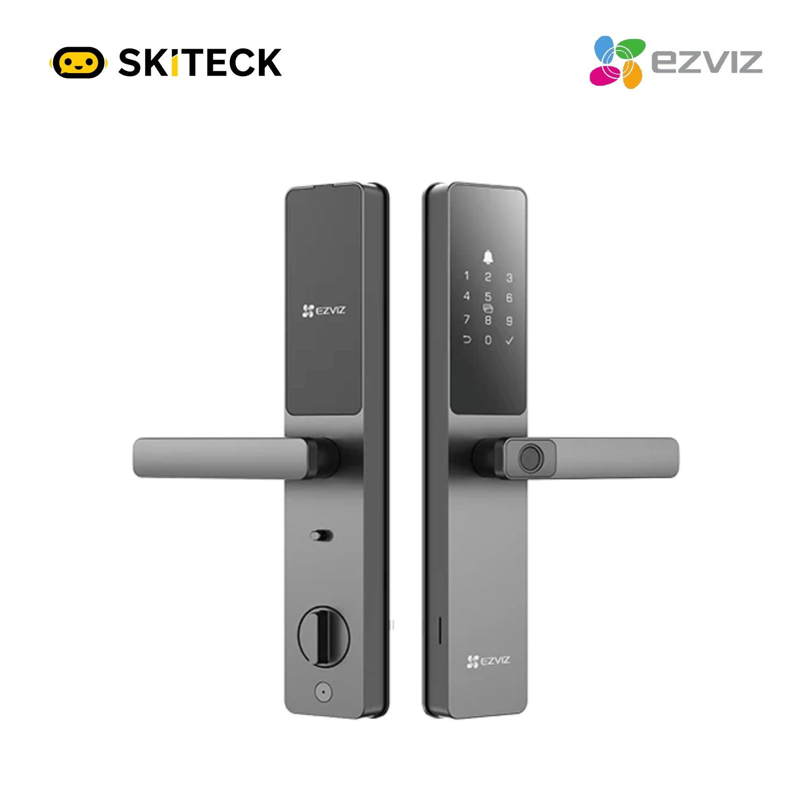 EZVIZ DL05 Smart Door Lock – 7-in-1 Keyless Entry, Fingerprint & App Unlock, 6068 Mortise, Weather-Resistant | Skiteck Dubai