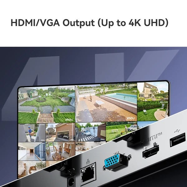 IMOU N110W 10-Channel Wireless 4K 8MP Wi-Fi 6 NVR – Dual-Band 2.4/5GHz, HDMI/VGA, Up to 16TB