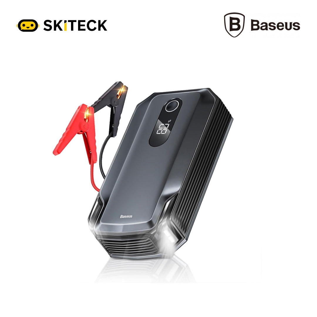 Baseus 2000A Car Jump Starter 20000mAh – Portable 12V Battery Booster for 8.0L Gas & 4.0L Diesel Engines with Digital Display & Jumper Cables | SkiTeck Dubai