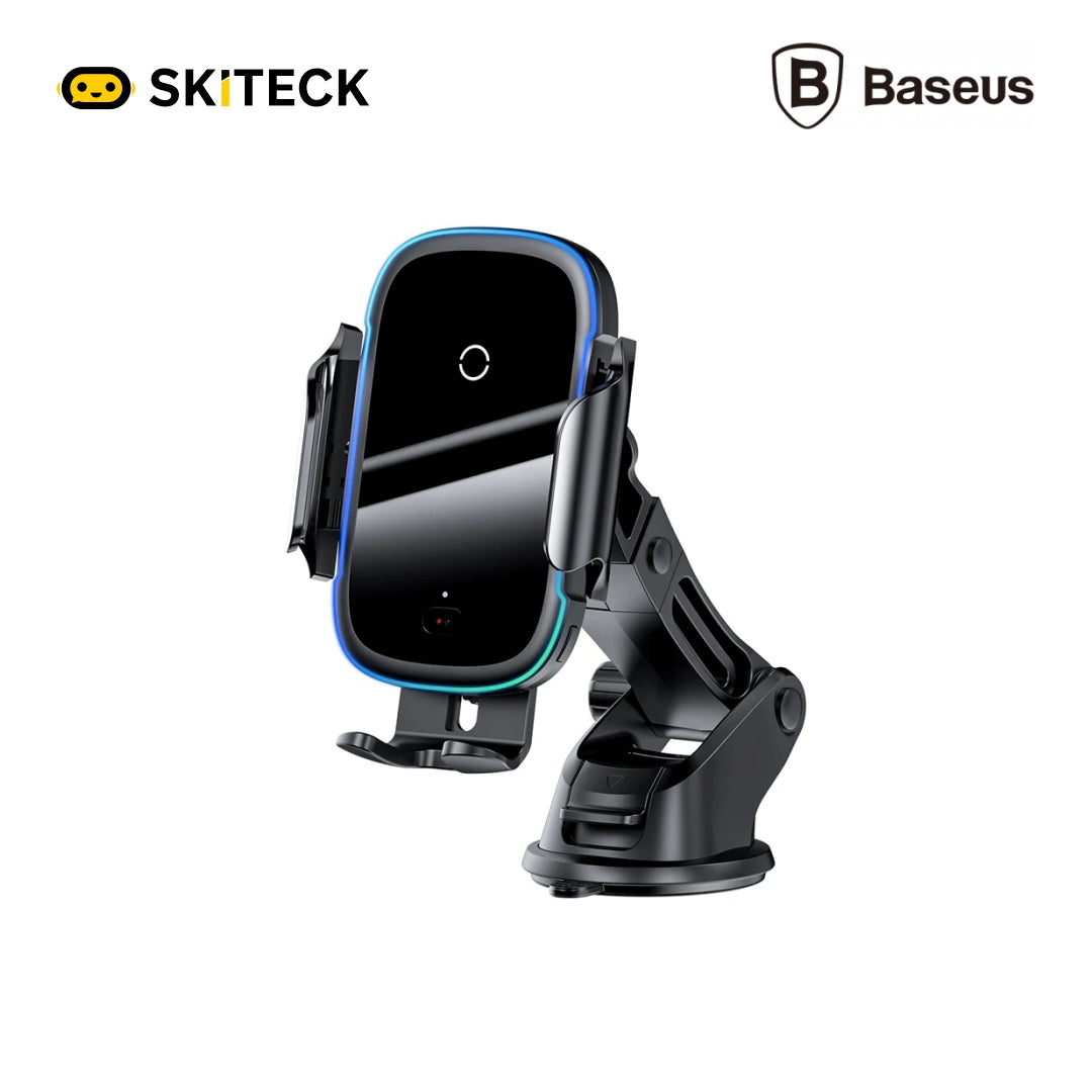 Baseus Light Electric 15W Wireless Car Charger – Auto-Clamping Phone Holder for Dashboard & Air Vent | SkiTeck UAE